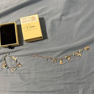 Silver Bracelet with Turquoise Charms and cowboy 🤠 charms and cowboy necklace